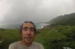 Selfie em dia de muita chuva na trilha entre a Guarda do Embaú e a praia da Pinheira, litoral sul de Santa Catarina